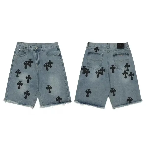 GRA Hand Print Denim Shorts Blue - 6