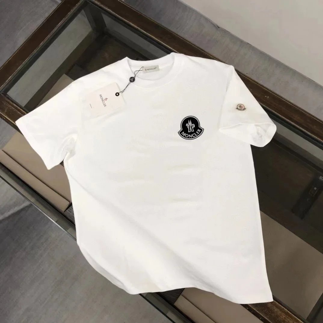 Moncler T-Shirts Short-sleeve graphic logo T-shirt — 02 white