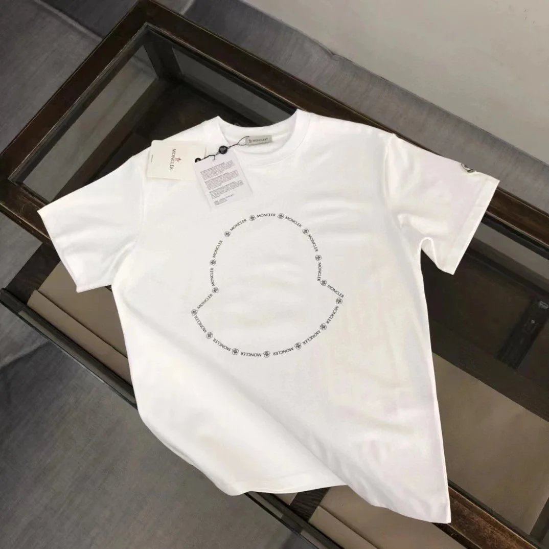 Moncler T-Shirts Short-sleeve graphic logo T-shirt — 16 white