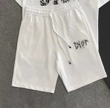 Dior Matching Sets Short-Sleeve Graphic T-Shirt and Drawstring Shorts Set — 28 white