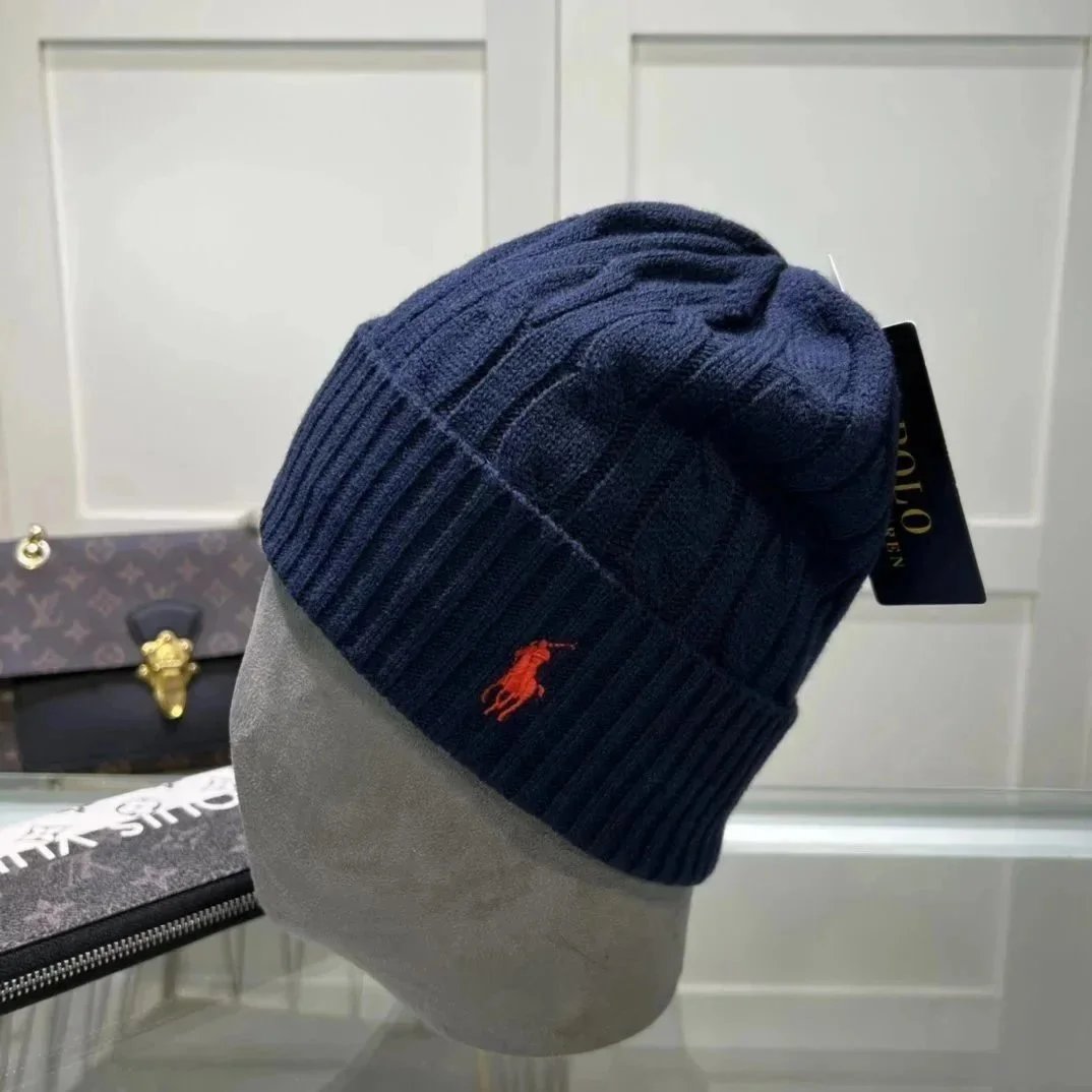 Polo Ralph Lauren Hats Rib-Knit Cuffed Beanie with Embroidered Pony — 11*Top quality