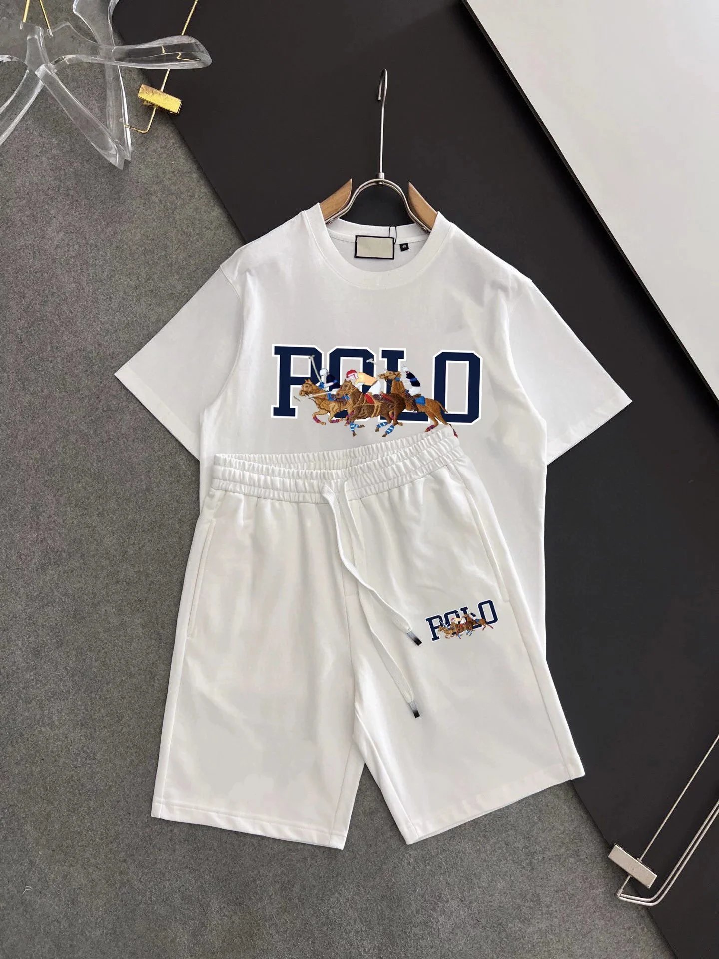 Dior Matching Sets Short-Sleeve Graphic T-Shirt and Drawstring Shorts Set image 2