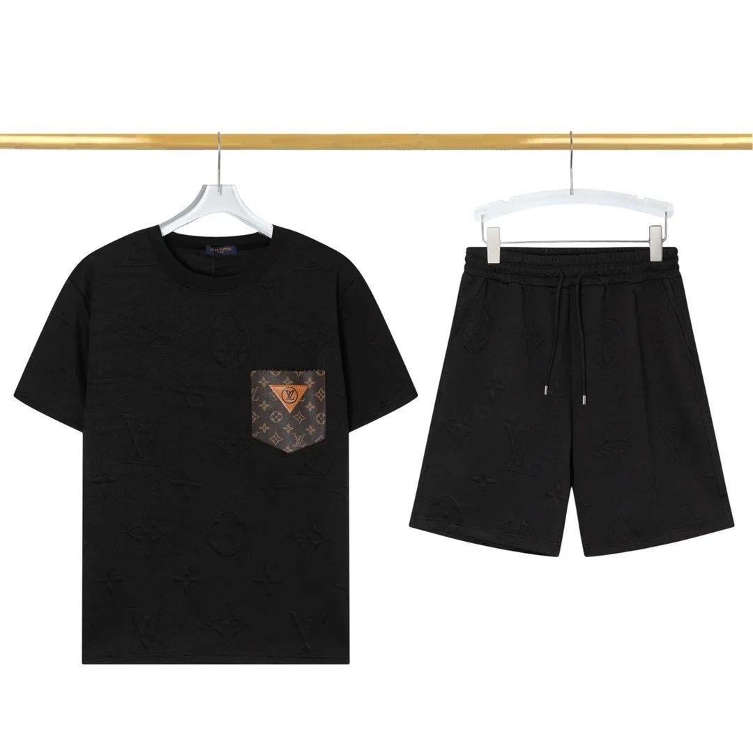 Louis Vuitton Matching Sets Monogram Short-Sleeve T-Shirt and Shorts Set — 16 black
