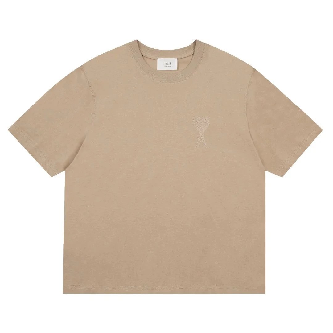 AMI T-Shirts Crewneck T-Shirt with de Coeur Heart Logo image 7