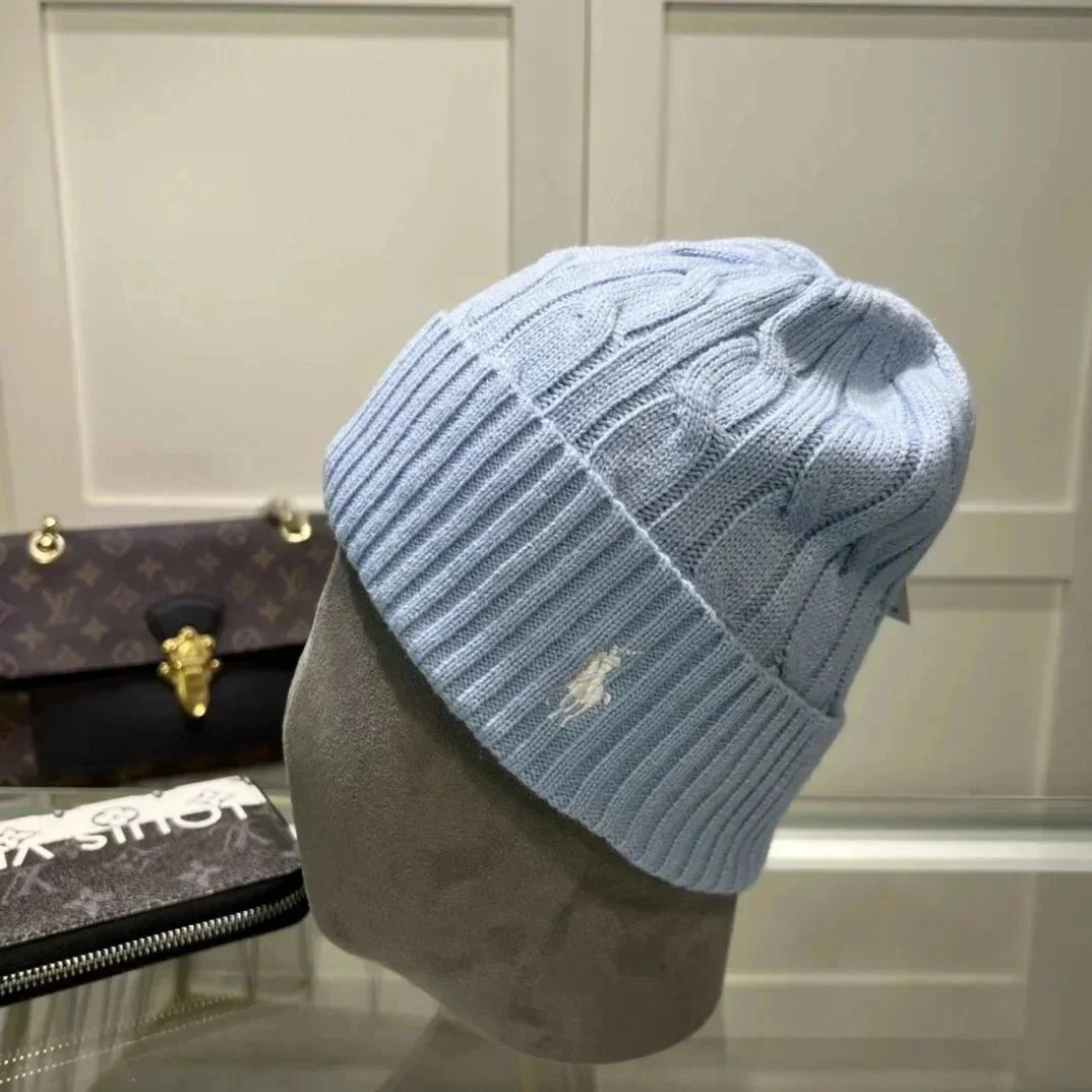 Polo Ralph Lauren Hats Rib-Knit Cuffed Beanie with Embroidered Pony — 17*Top quality