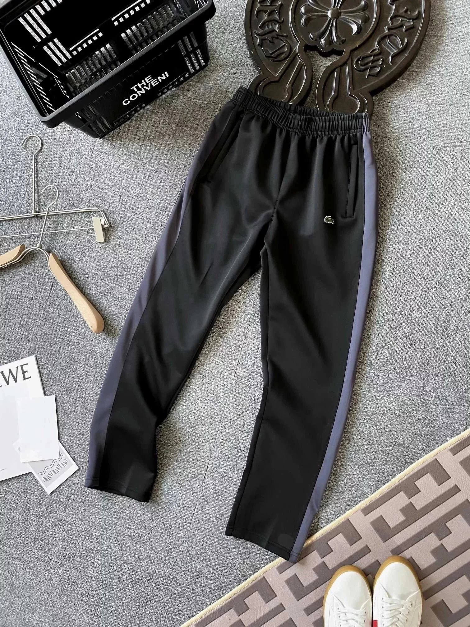 Lacoste Matching Sets Zip-Up Track Jacket and Pants Set — Black Sport Pants 002