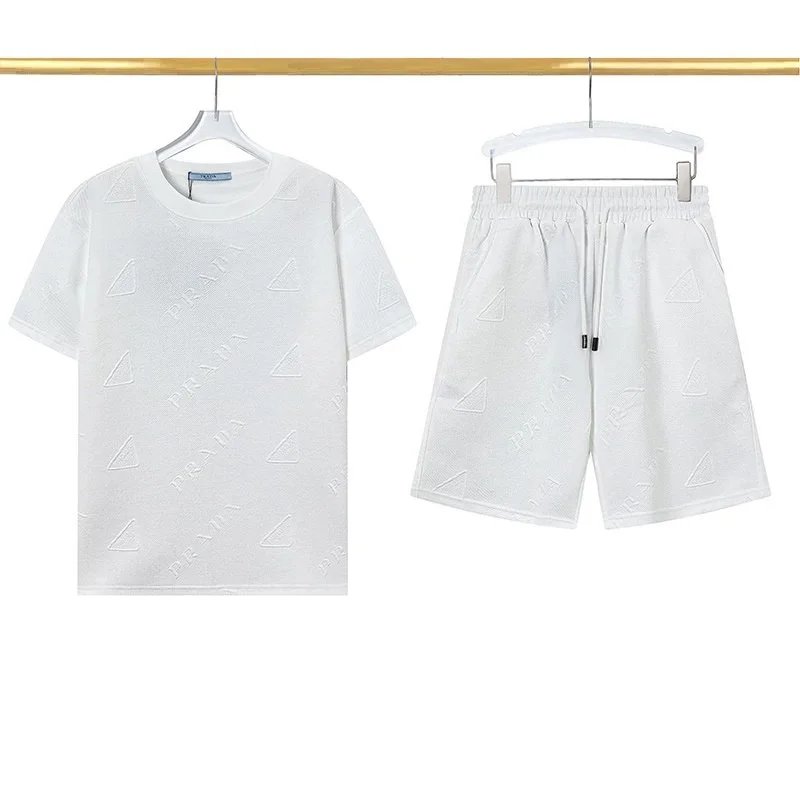 Louis Vuitton Matching Sets Monogram Short-Sleeve T-Shirt and Shorts Set — 11 white