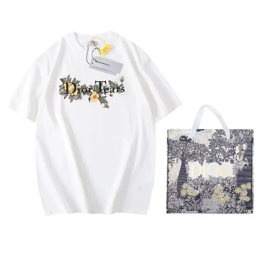 Dior T-Shirts Short-Sleeve Crew-Neck Logo T-Shirt image 14