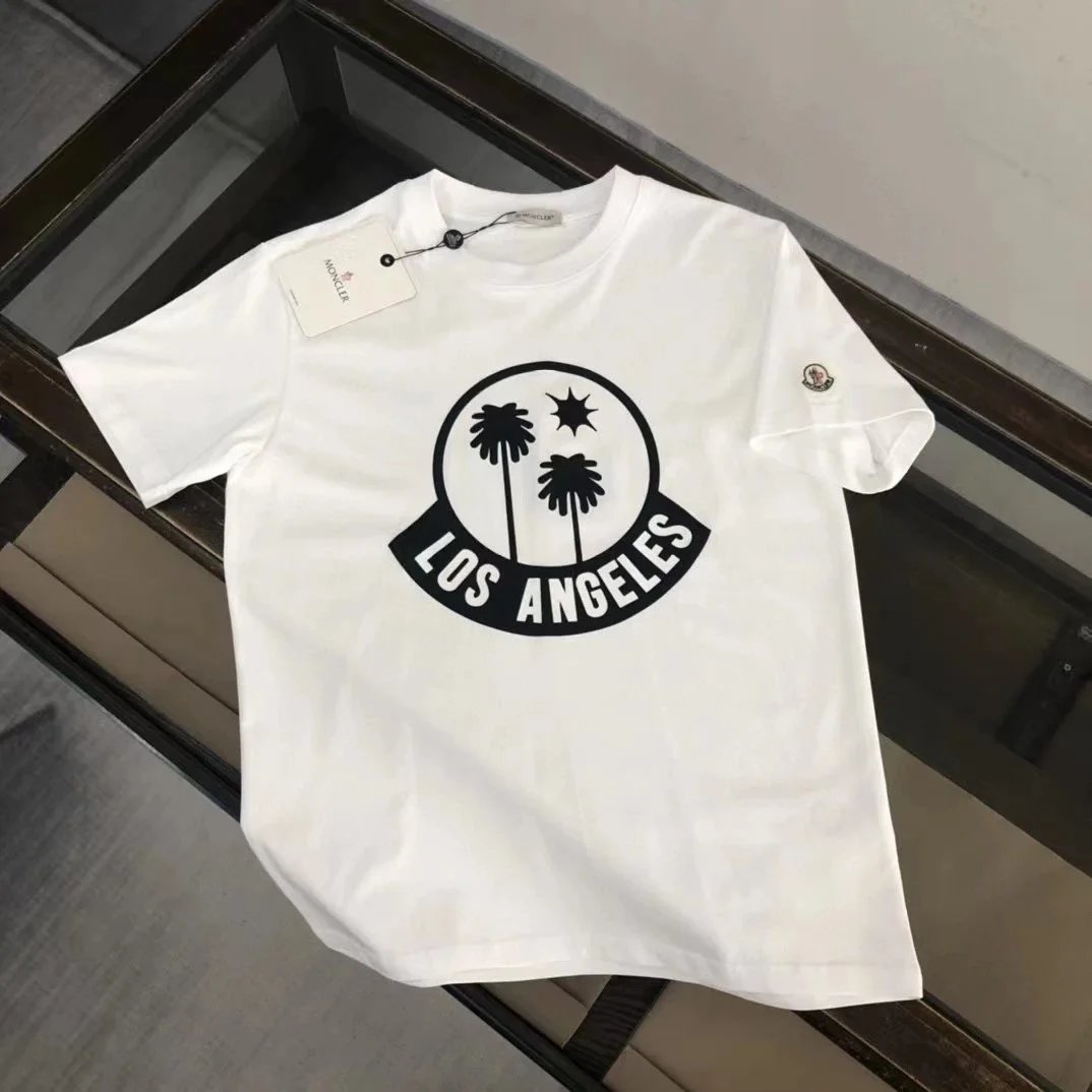 Moncler T-Shirts Short-sleeve graphic logo T-shirt — 12 white