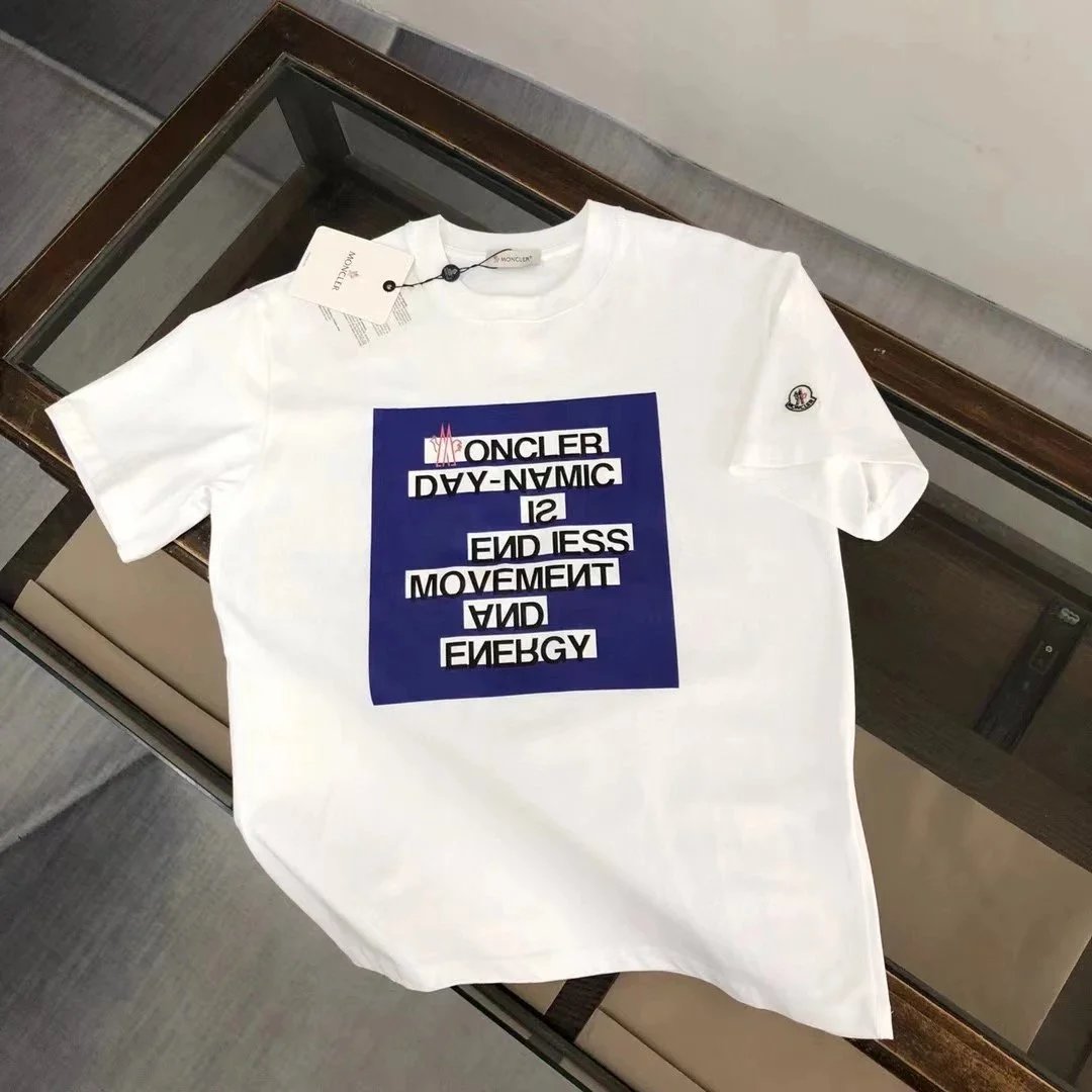 Moncler T-Shirts Short-sleeve graphic logo T-shirt — 17 white
