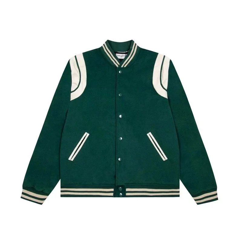 Saint Laurent Jackets Varsity Jacket with Contrast Shoulder Panels image 9