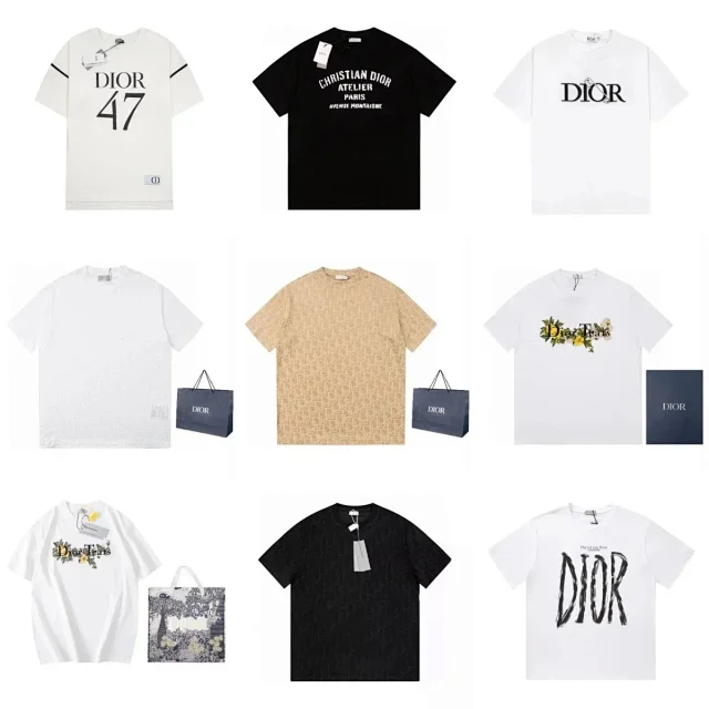 Dior T-Shirts Short-Sleeve Crew-Neck Logo T-Shirt product detail image 1