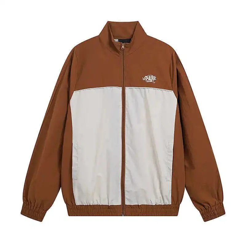 Life of Syn Jackets Hooded Zip-Front Colorblock Jacket — Coffee color 57【Top】*Top quality