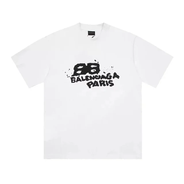 Balenciaga T-Shirts Short-Sleeve Logo Graphic T-Shirt product detail image 7