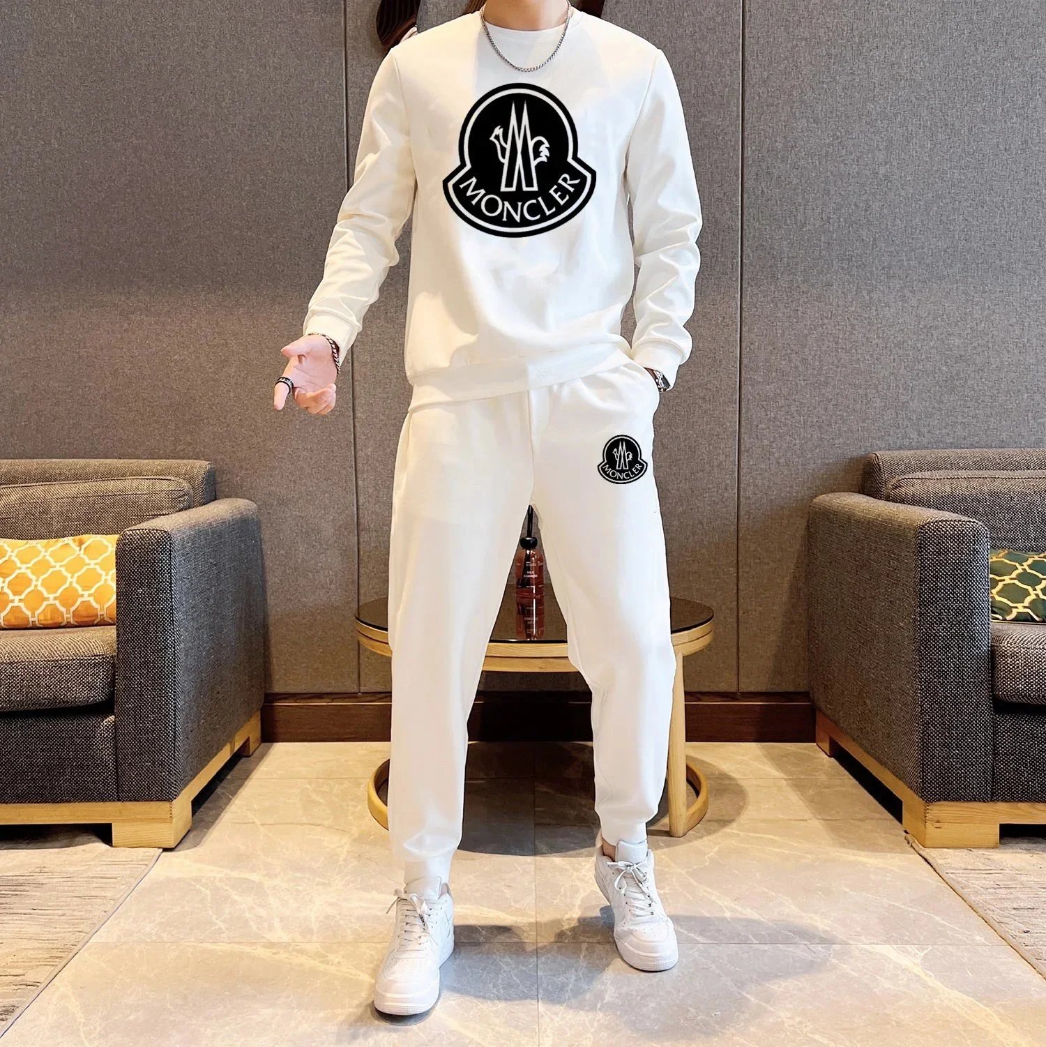Prada Matching Sets Logo Sweatshirt and Jogger Set image 11