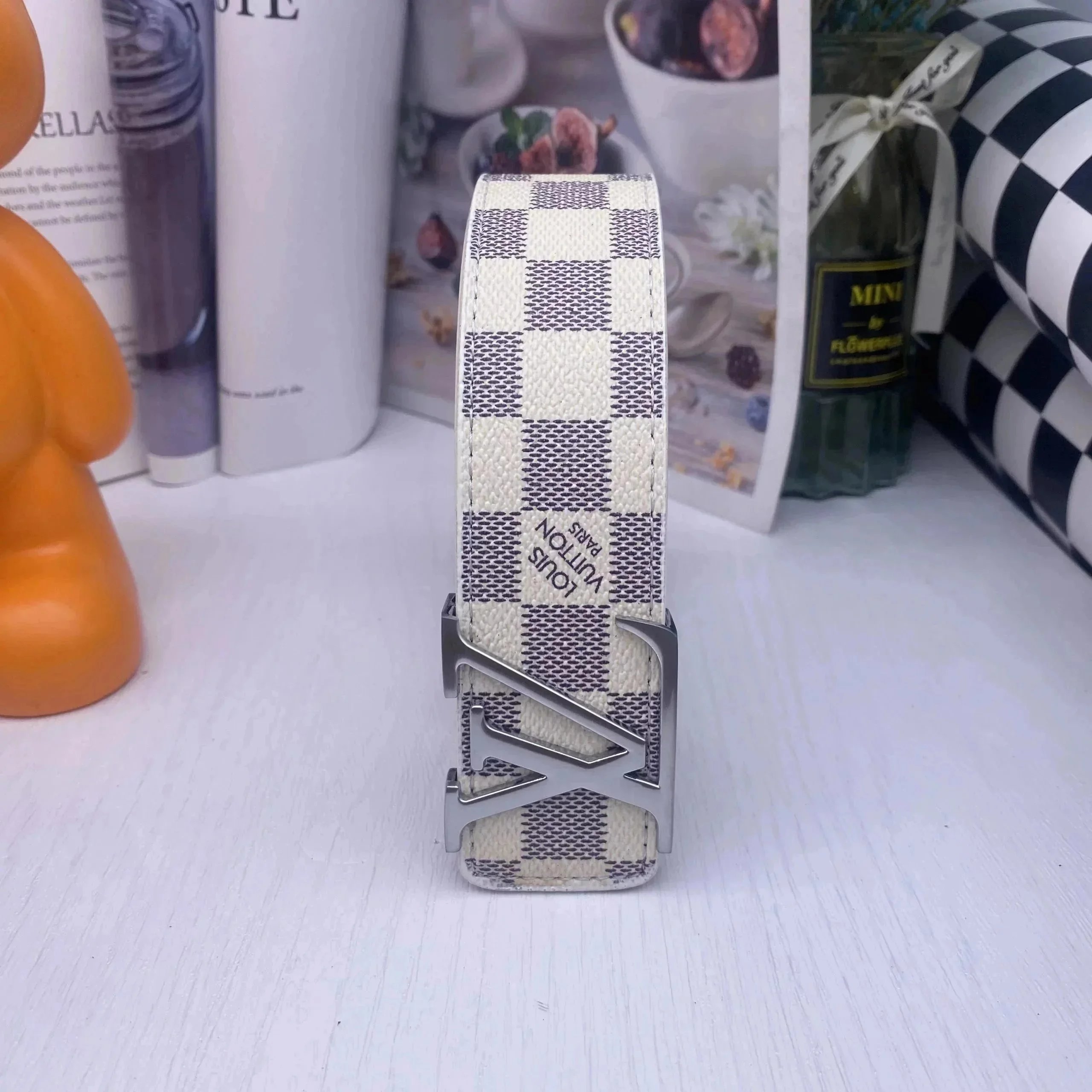 Louis Vuitton Belts Monogram Canvas Initials Buckle Belt — 25*high quality