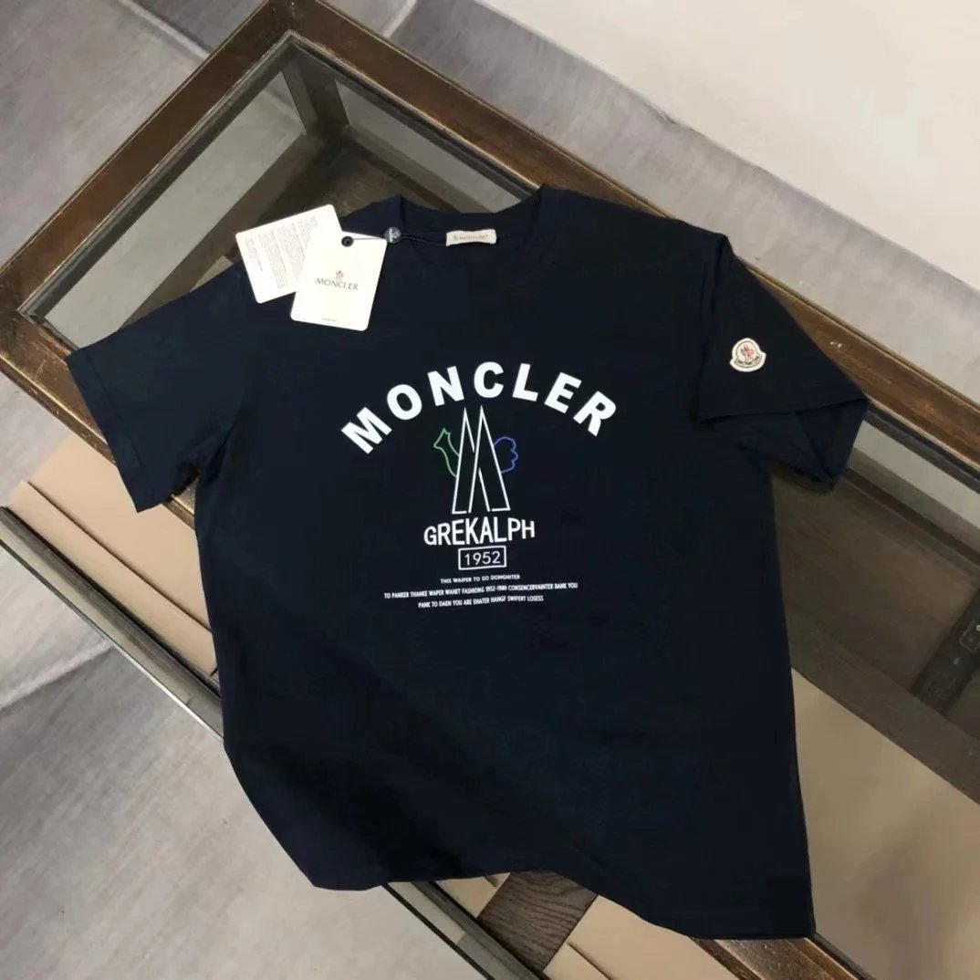 Moncler T-Shirts Short-sleeve graphic logo T-shirt — 03 Black