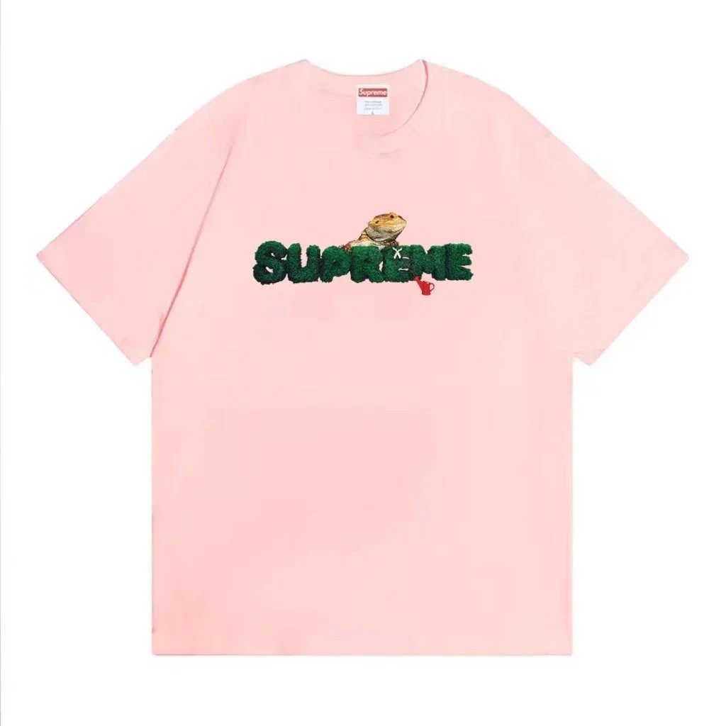 Supreme T-Shirts Short-Sleeve Graphic Print — 51 Pink*Top quality