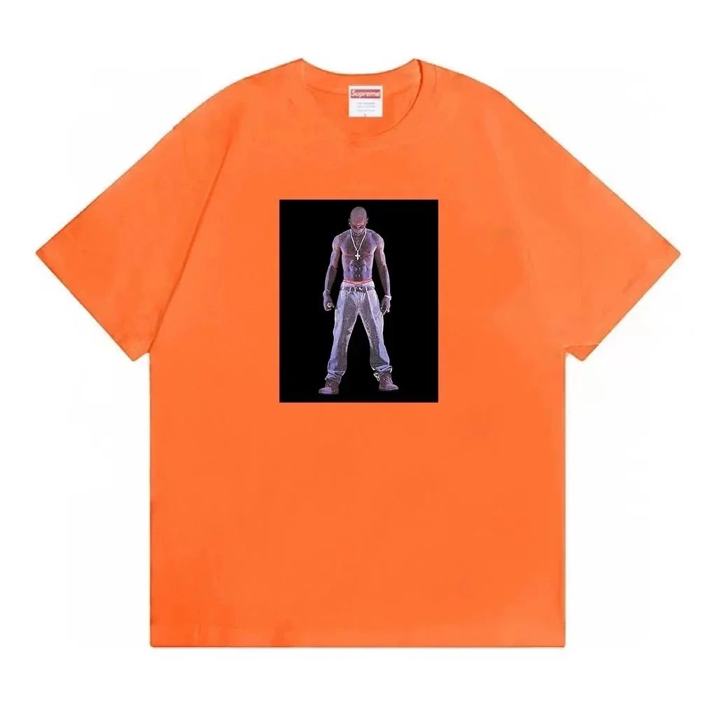 Supreme T-Shirts Short-Sleeve Graphic Print — 52 Orange*Top quality