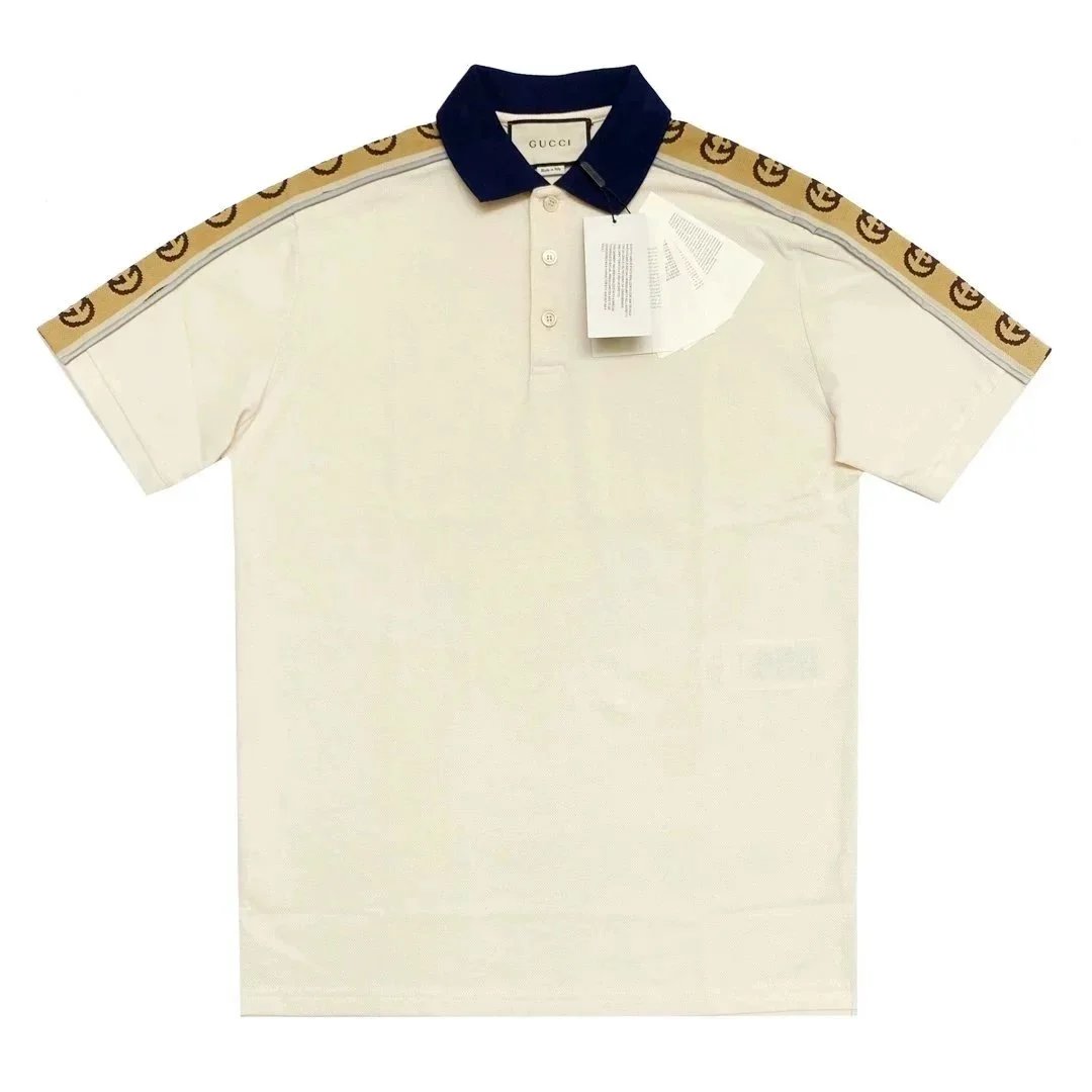 Gucci Shirts Short-Sleeve Polo Shirt — Yellow background reflective strip 002