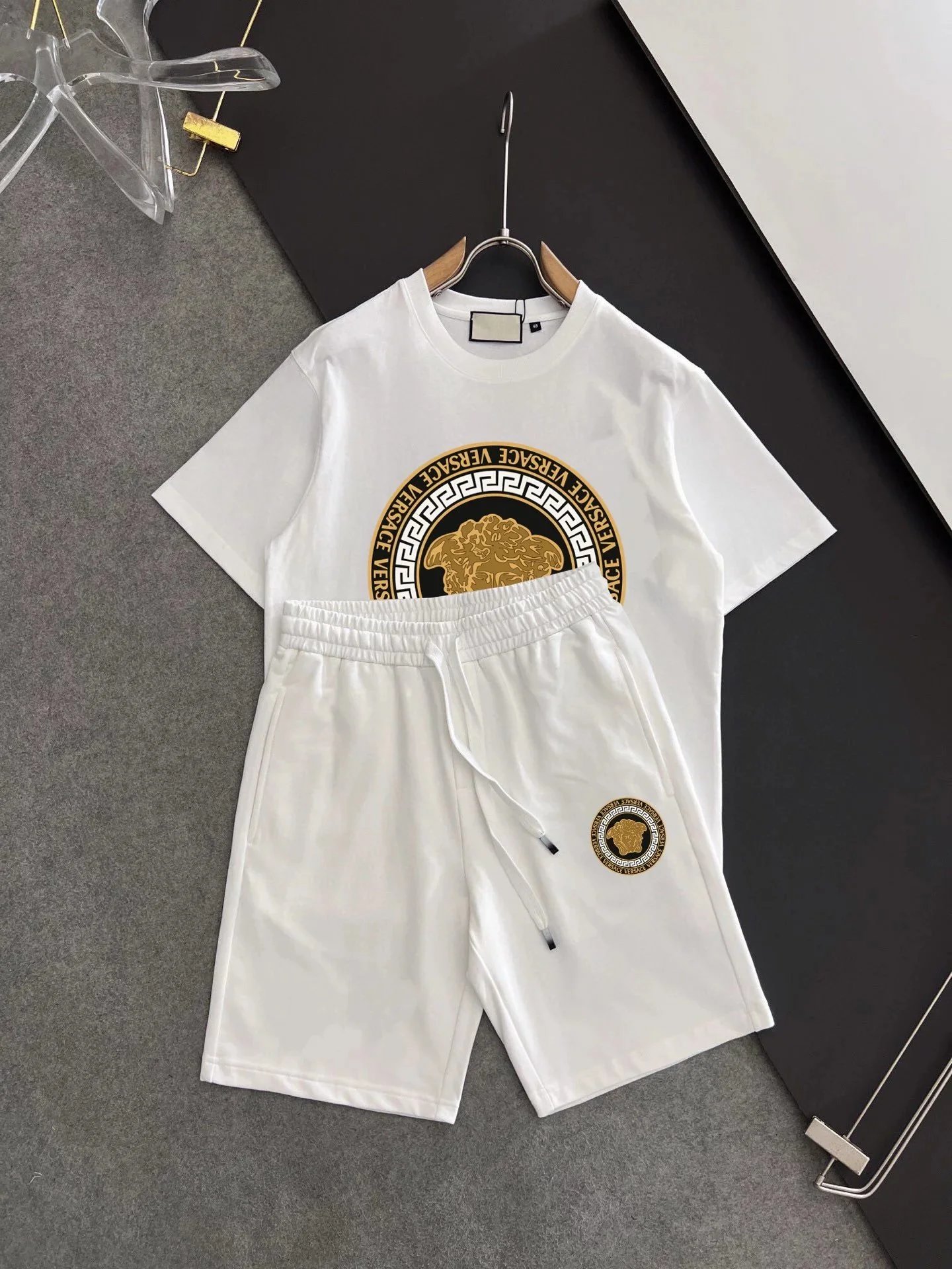 Dior Matching Sets Short-Sleeve Graphic T-Shirt and Drawstring Shorts Set image 8