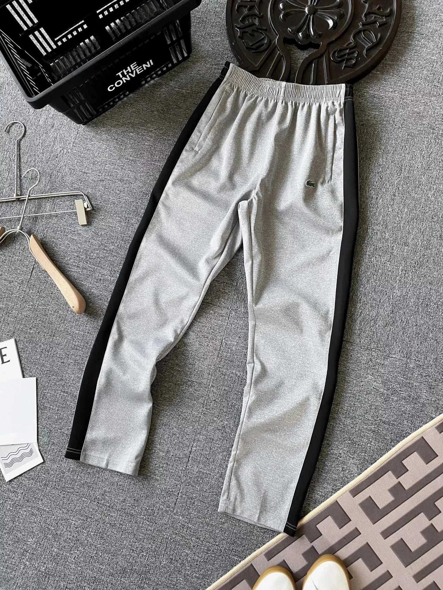 Lacoste Matching Sets Zip-Up Track Jacket and Pants Set — Grey Sport Pants 002