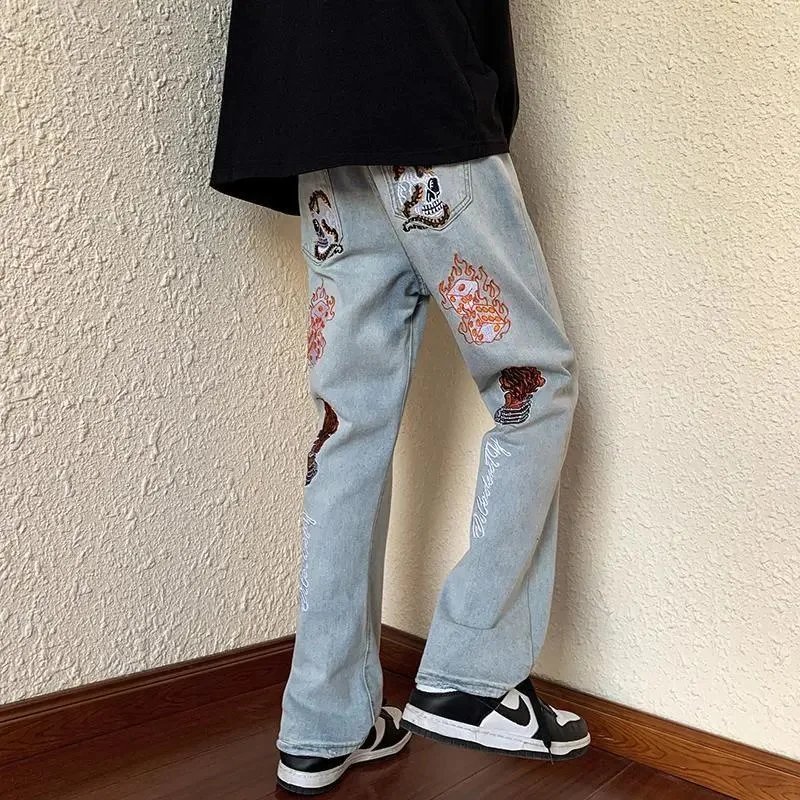 Unbranded Jeans Loose-fit graphic printed image 3