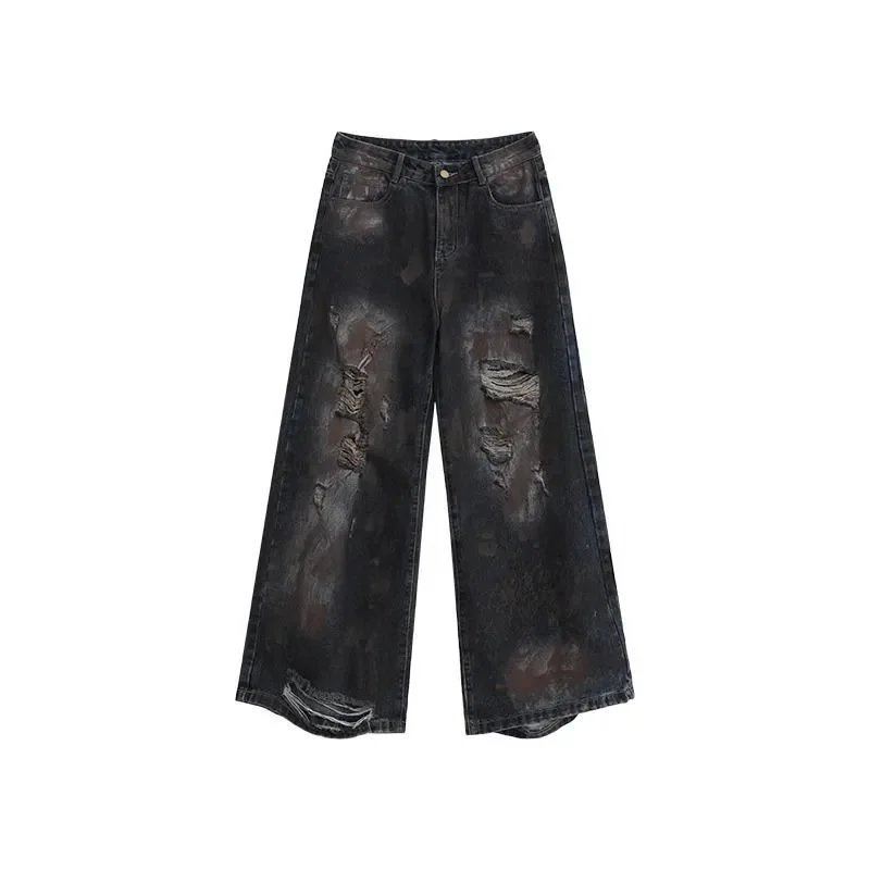 Unbranded Jeans Loose-Fit Graphic and Distressed Designs — 28