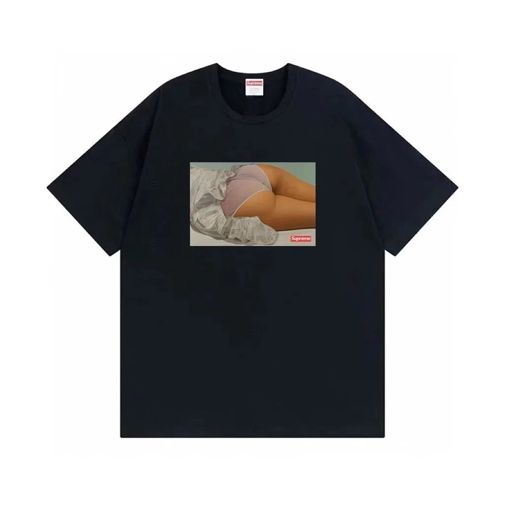 Supreme T-Shirts Short-Sleeve Graphic Print — 48 Black*Top quality