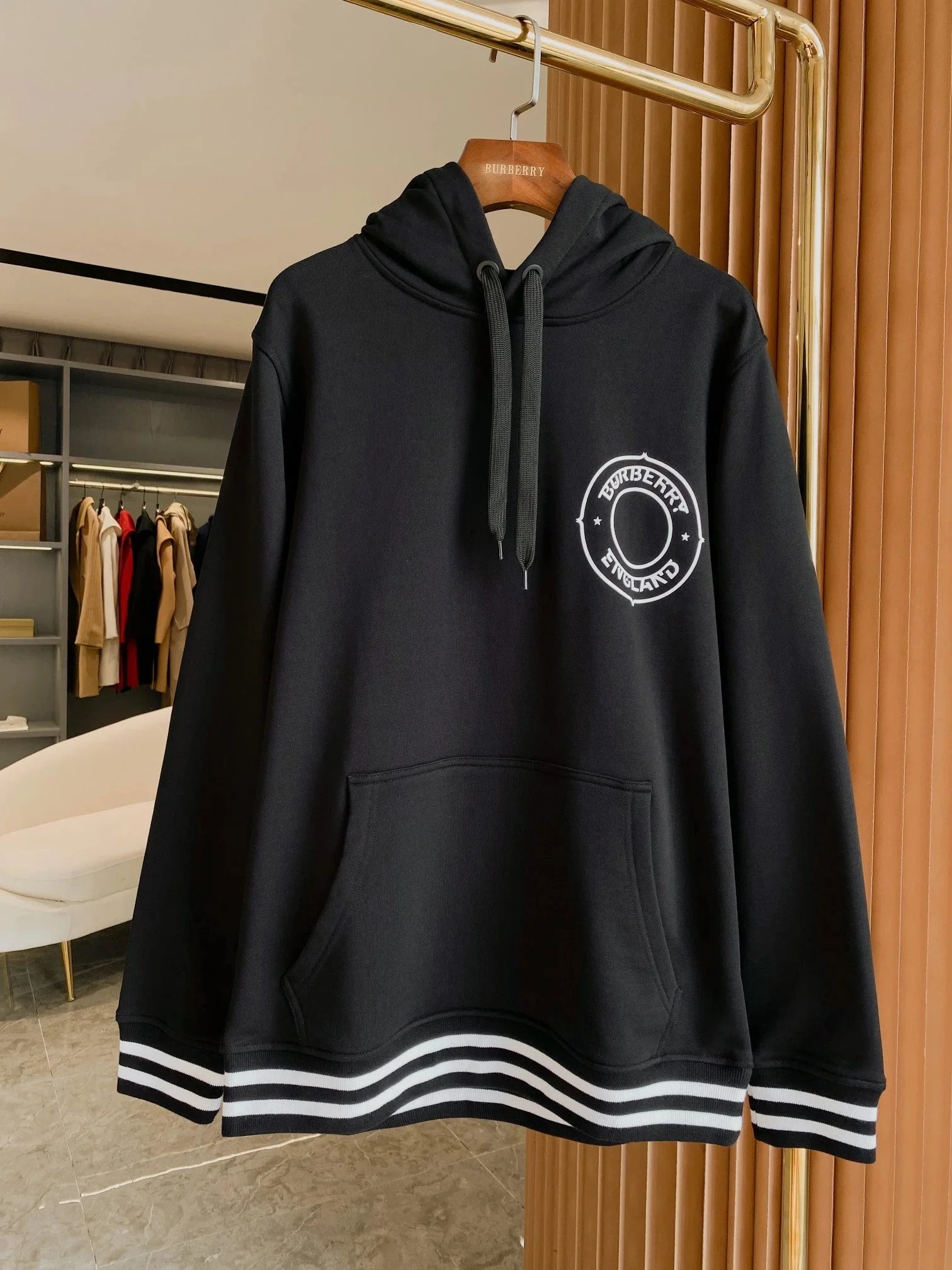 Burberry Hoodies & Sweatshirts Logo and check-detail — 30*Top quality
