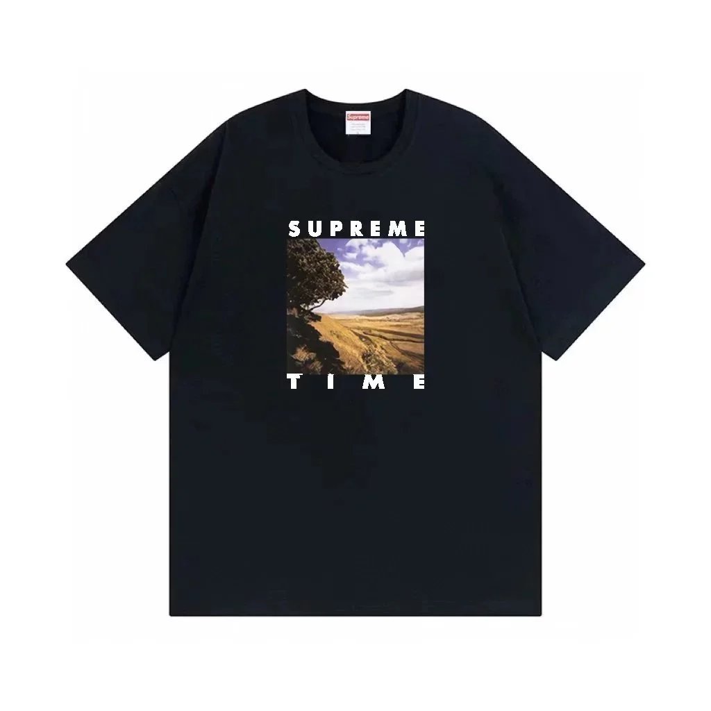 Supreme T-Shirts Short-Sleeve Graphic Print — 49 Black*Top quality