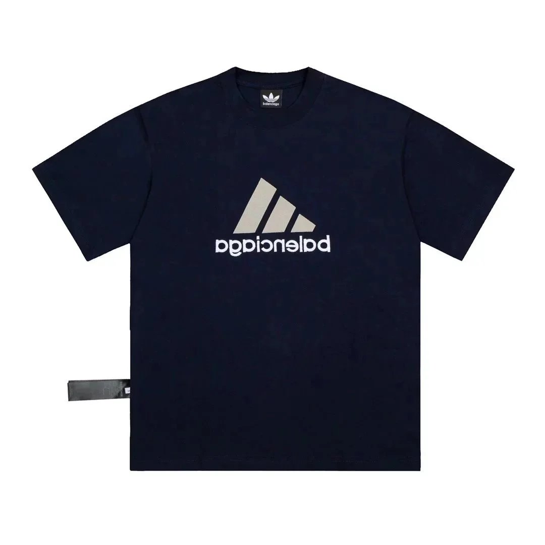Balenciaga T-Shirts Short-Sleeve Logo Graphic T-Shirt — Black AD co-branded 002