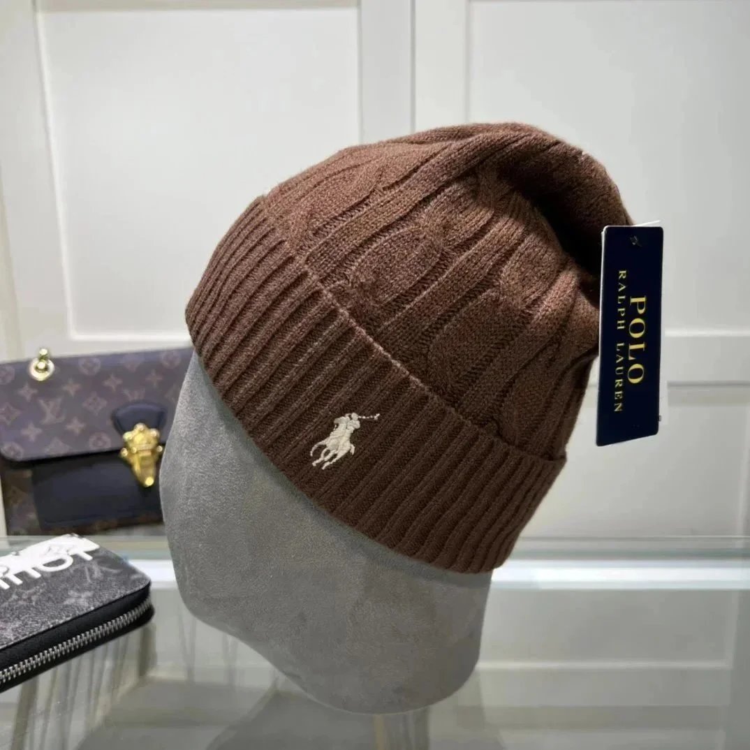 Polo Ralph Lauren Hats Rib-Knit Cuffed Beanie with Embroidered Pony — 13*Top quality