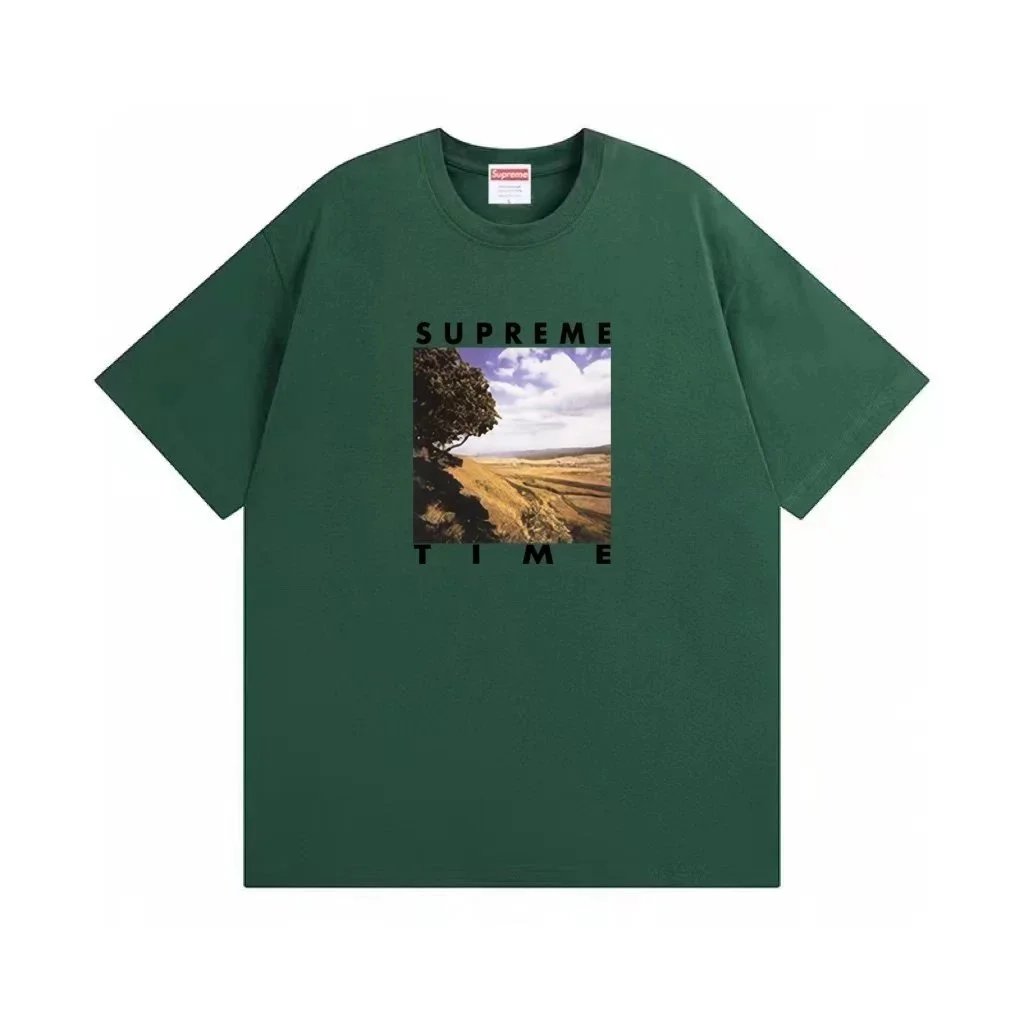Supreme T-Shirts Short-Sleeve Graphic Print — 49 Dark green*Top quality
