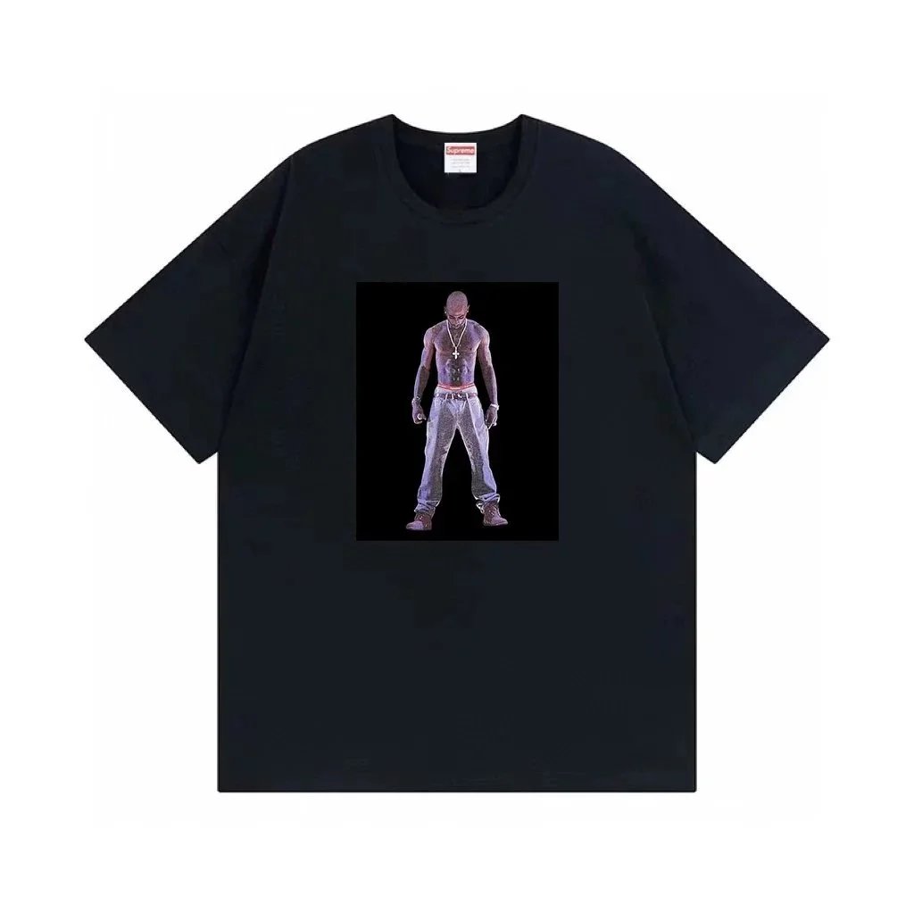 Supreme T-Shirts Short-Sleeve Graphic Print — 52 Black*Top quality