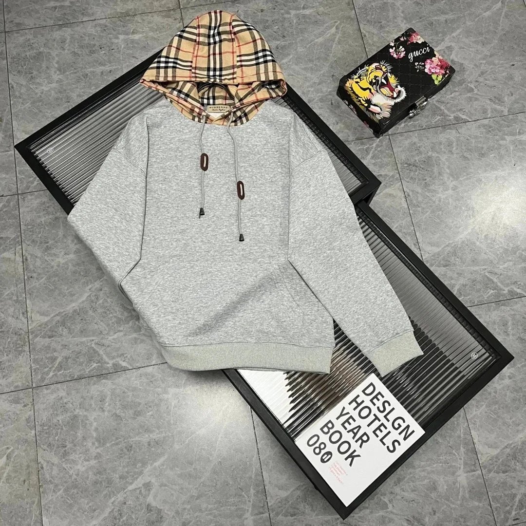 Burberry Hoodies & Sweatshirts Logo and check-detail — 22*Top quality
