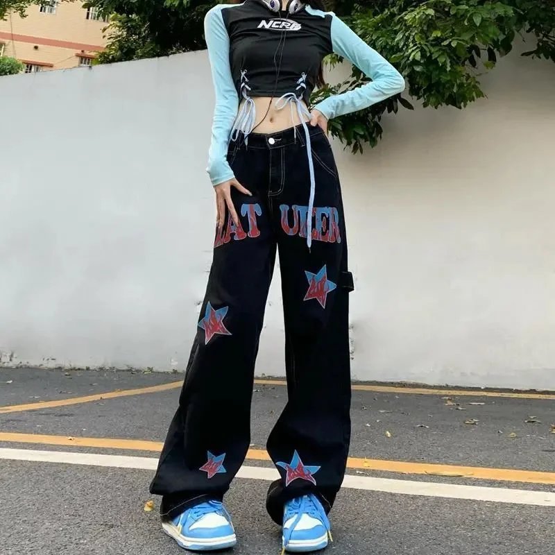 Unbranded Jeans Loose-fit graphic printed image 6