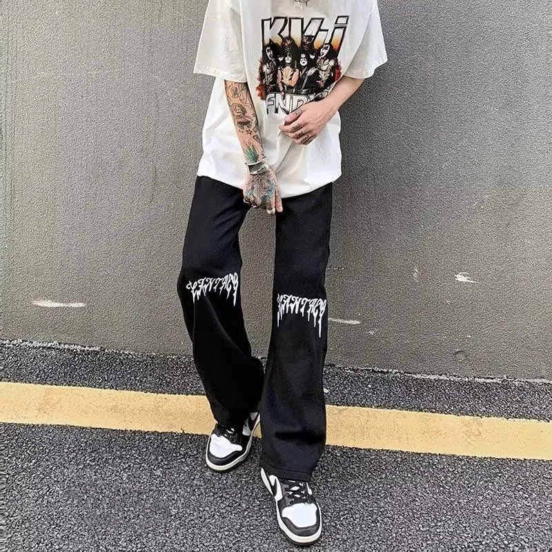 Unbranded Jeans Loose-fit graphic printed image 10