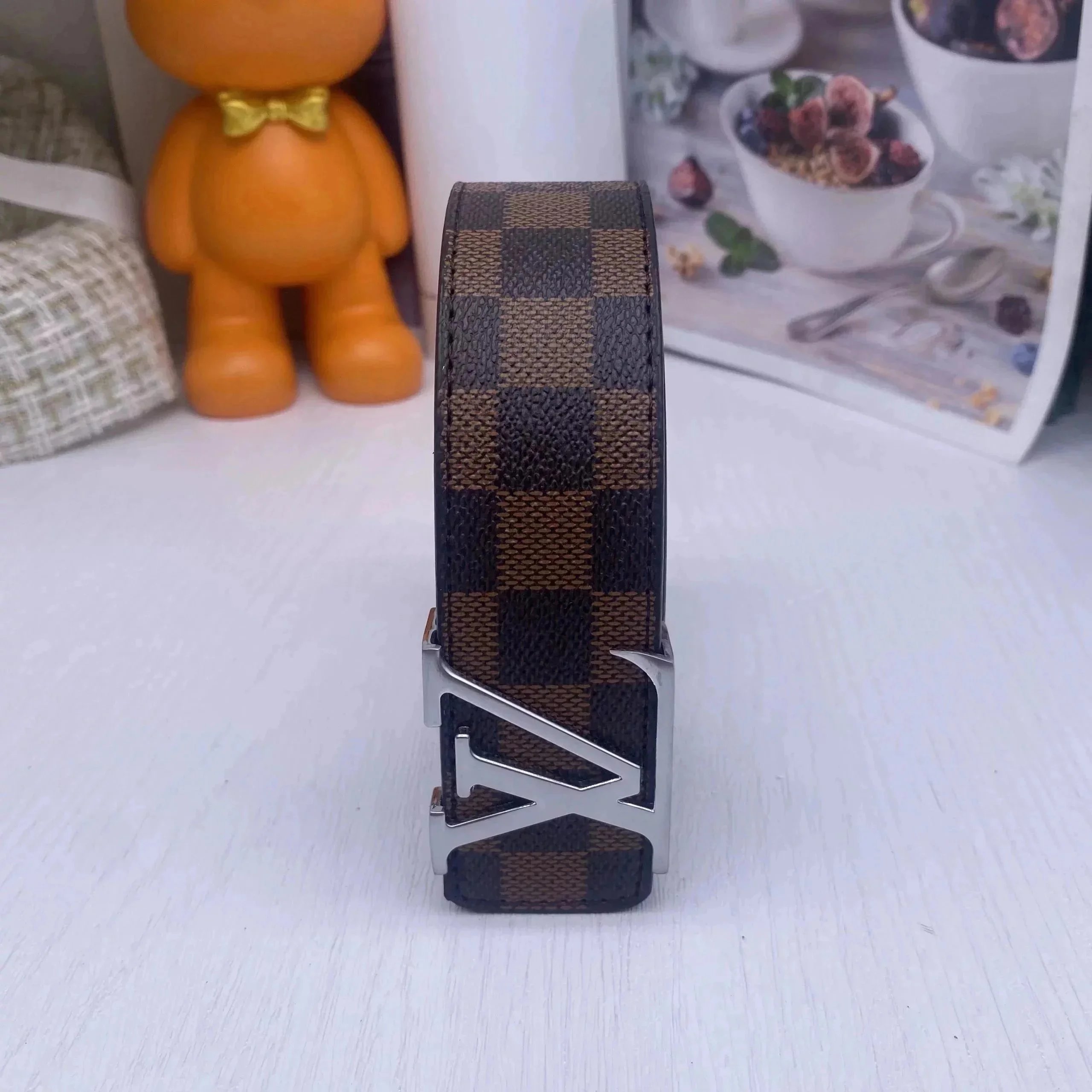 Louis Vuitton Belts Monogram Canvas Initials Buckle Belt — 26*high quality