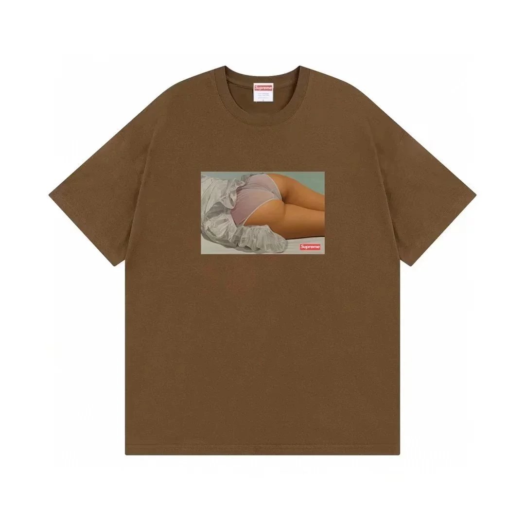 Supreme T-Shirts Short-Sleeve Graphic Print — 48 Brown*Top quality