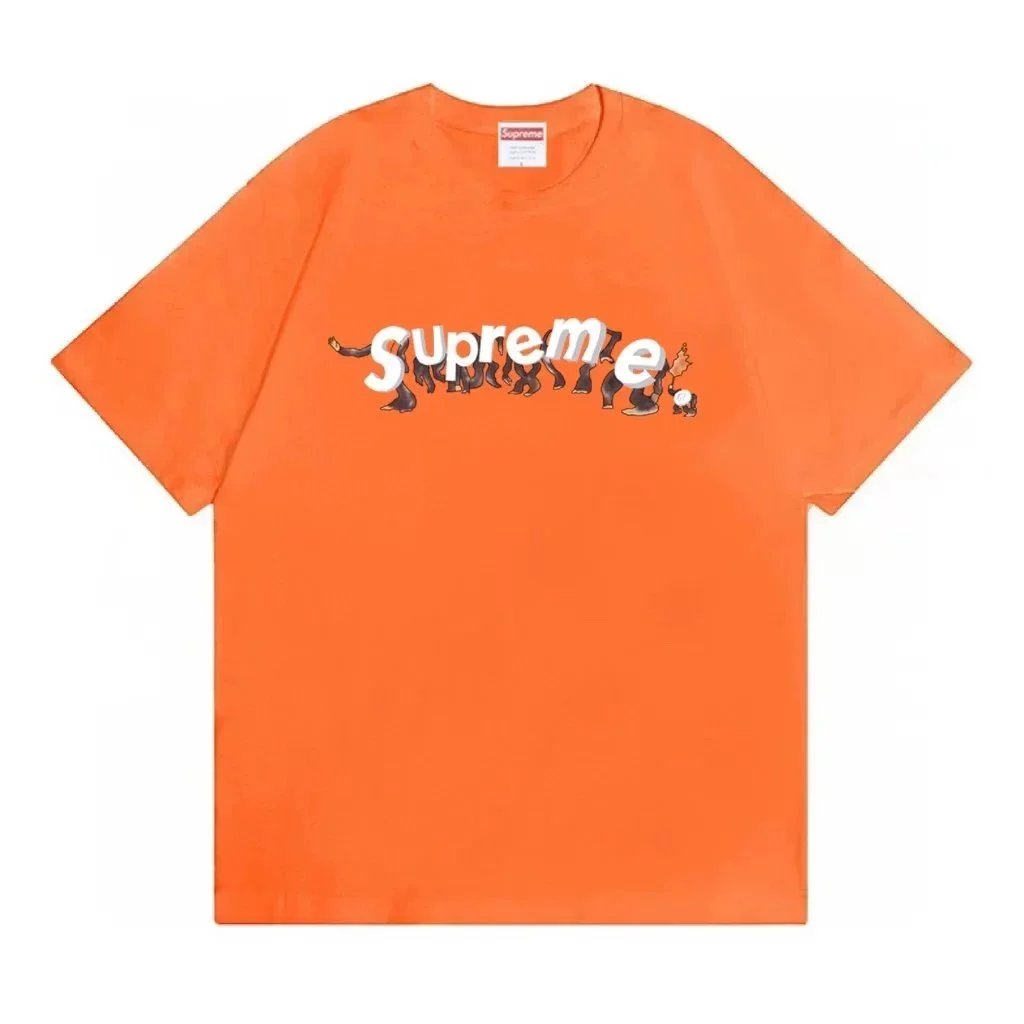 Supreme T-Shirts Short-Sleeve Graphic Print — 50 Orange*Top quality