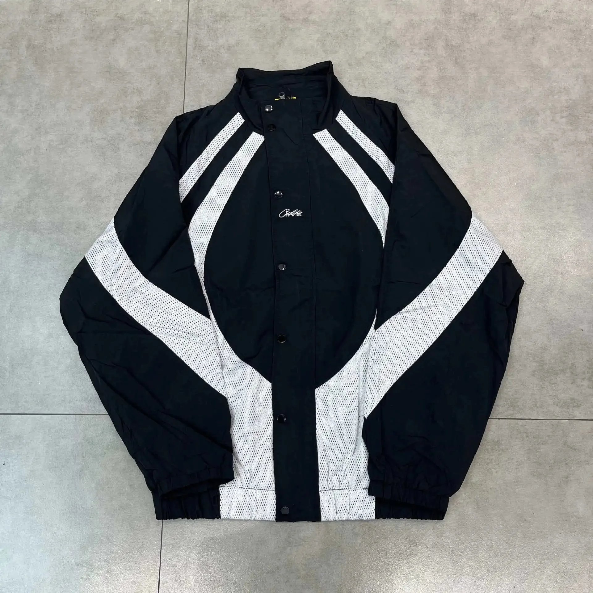 Life of Syn Jackets Hooded Zip-Front Colorblock Jacket — Black [coat】1*Top quality