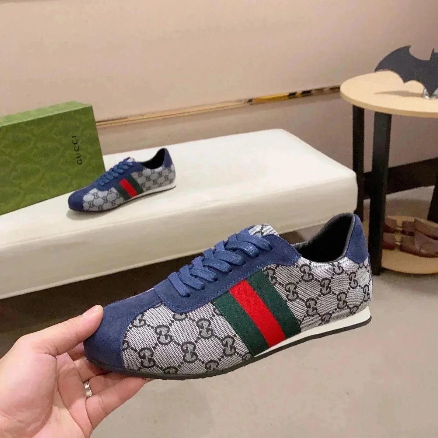 Gucci Sneakers adidas x Gazelle low-top — 21 Blue Canvas * High Quality