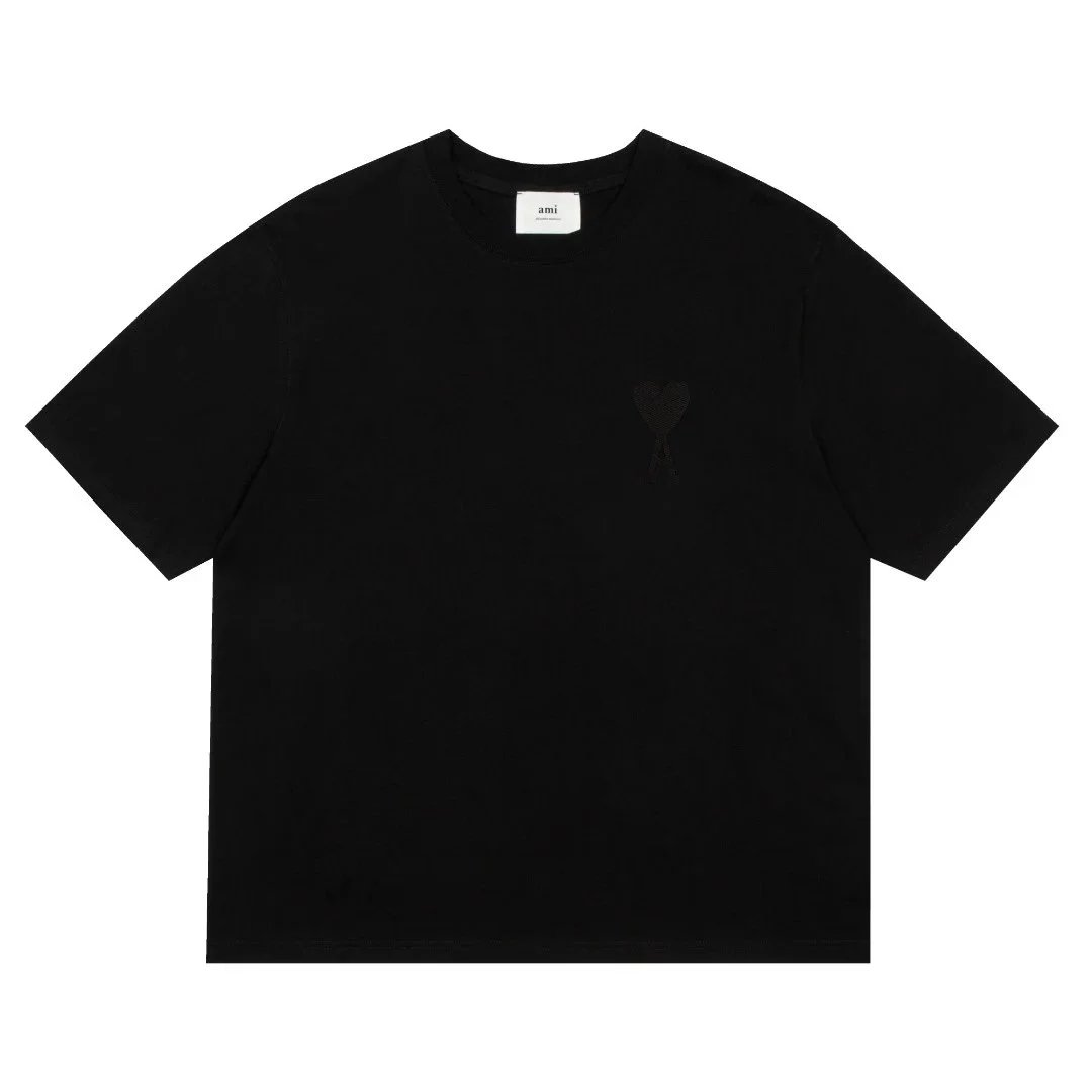AMI T-Shirts Crewneck T-Shirt with de Coeur Heart Logo image 6