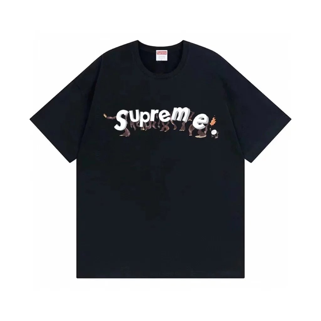 Supreme T-Shirts Short-Sleeve Graphic Print — 50 Black*Top quality