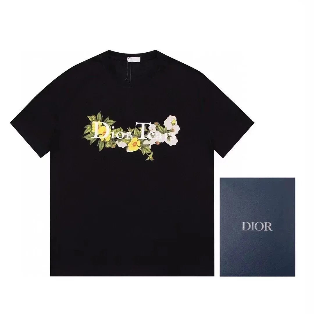 Dior T-Shirts Short-Sleeve Crew-Neck Logo T-Shirt — 21