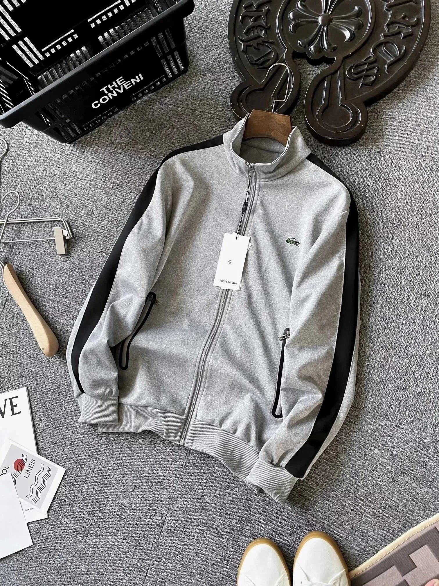 Lacoste Matching Sets Zip-Up Track Jacket and Pants Set — Grey Blazer 002