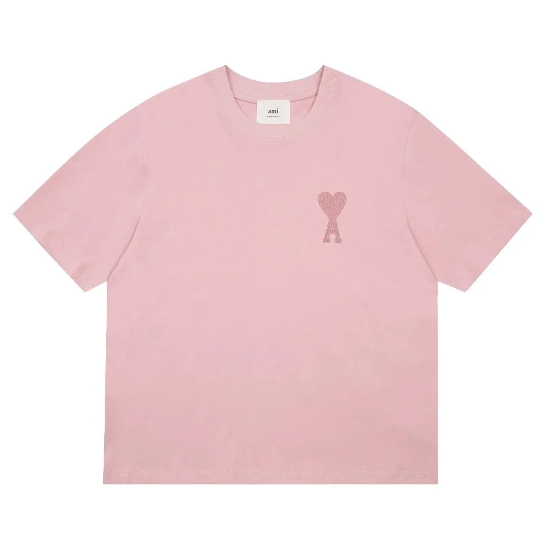 AMI T-Shirts Crewneck T-Shirt with de Coeur Heart Logo image 3