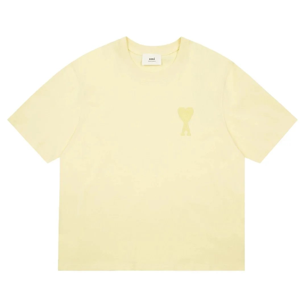 AMI T-Shirts Crewneck T-Shirt with de Coeur Heart Logo image 8