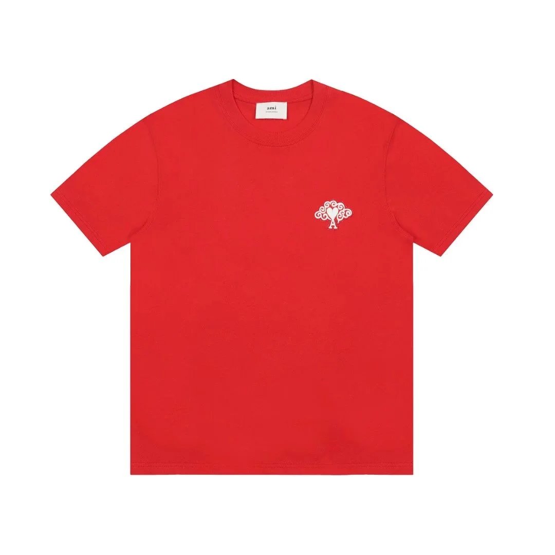 AMI T-Shirts Crewneck T-Shirt with de Coeur Heart Logo image 11